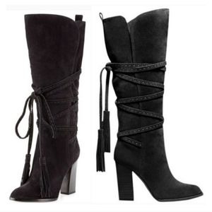 Michael Kors Jessa Lace-up Suede Tall Boots